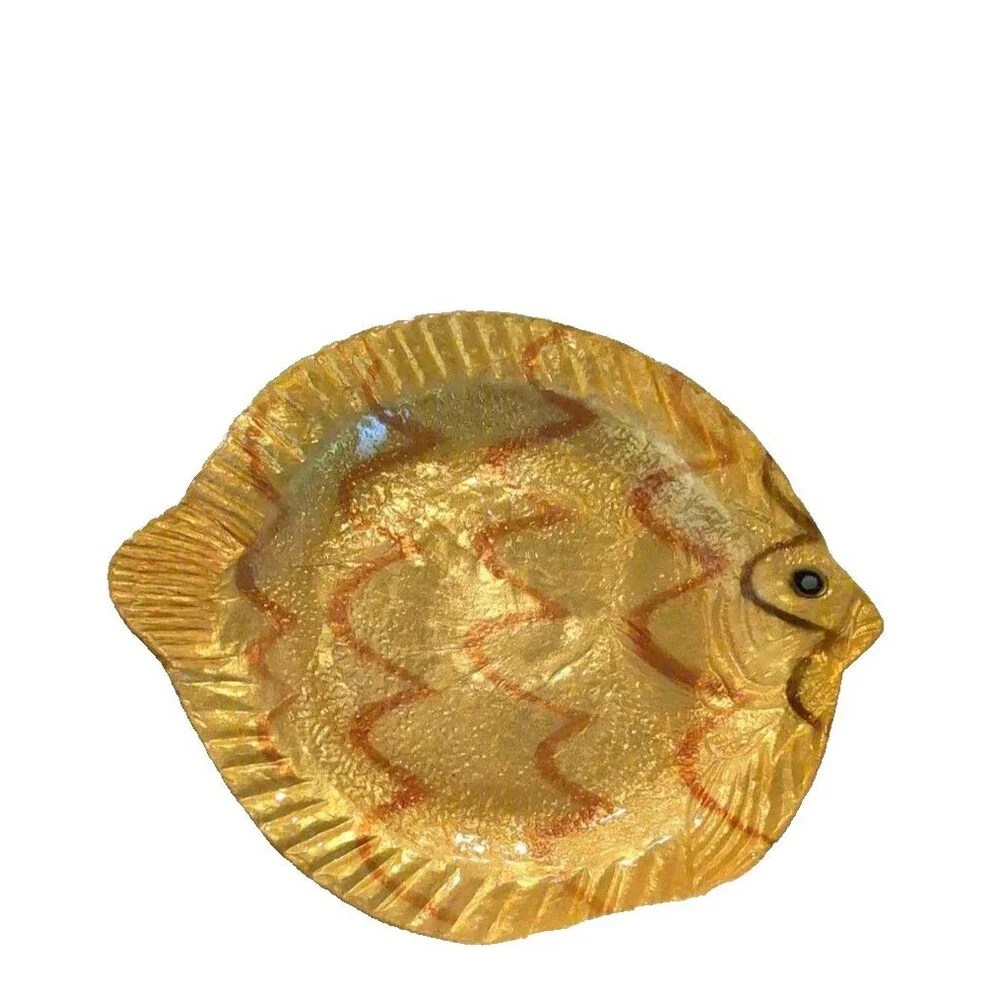 Vintage Tropical Fish Capiz Shell Plates Studio Nova Serving Philippines